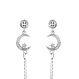 Moon Star Long Chain Danglers | Hallmark 925 Silver