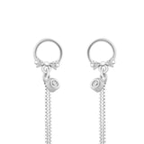 Round Long Chain Danglers | Hallmark 925 Silver